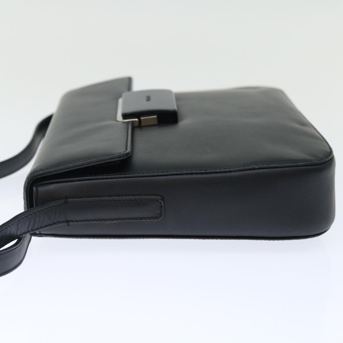 PRADA Shoulder Bag Leather Black 72022