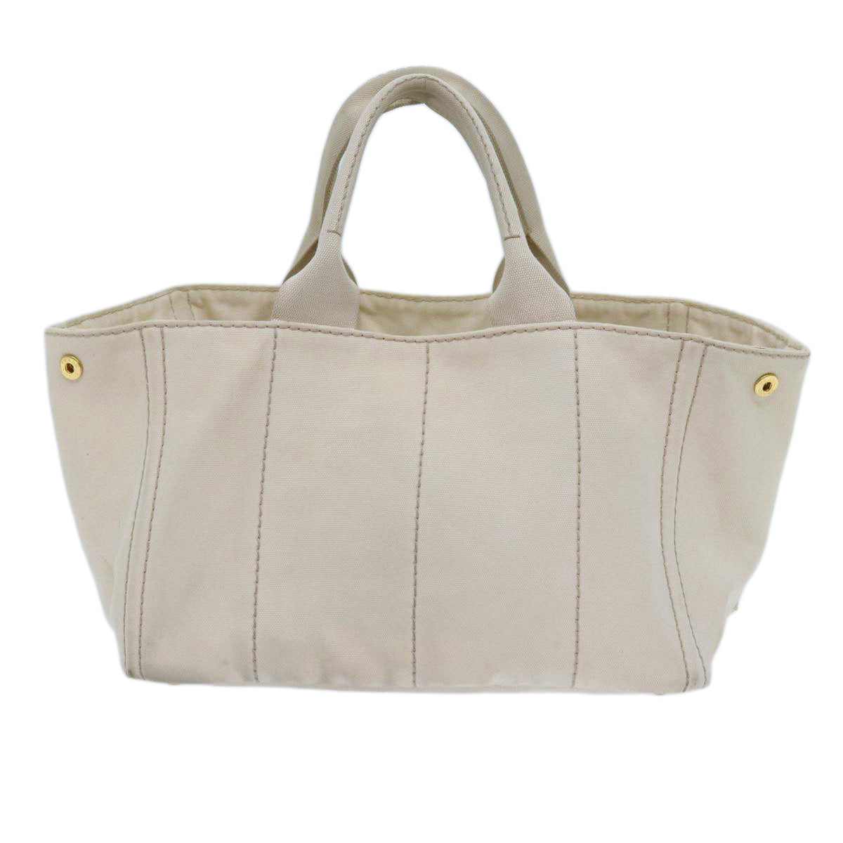 PRADA Canapa MM Hand Bag Canvas Beige 72023
