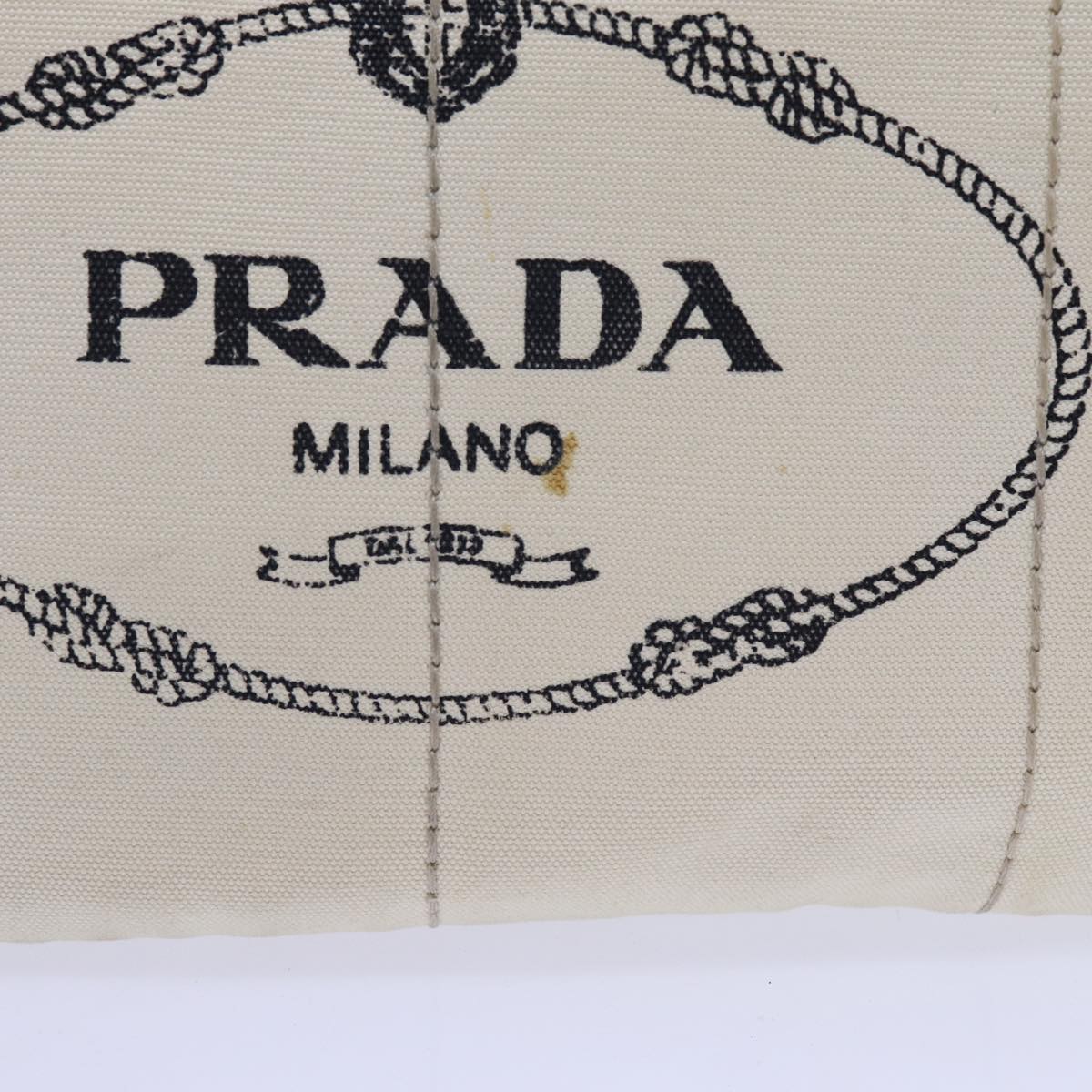 PRADA Canapa MM Hand Bag Canvas Beige 72023