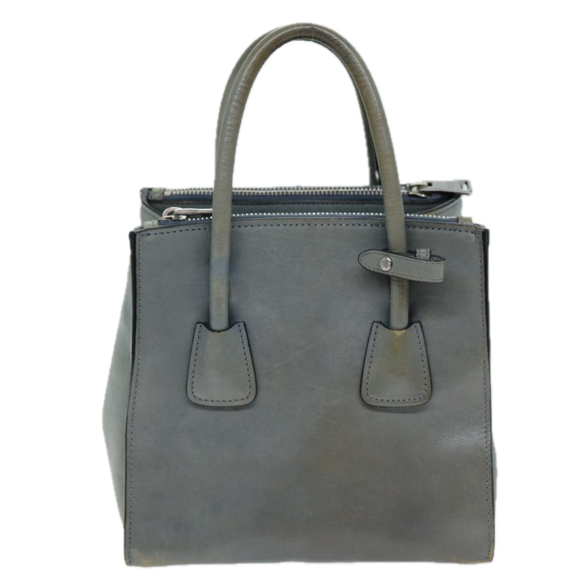 PRADA Hand Bag Leather 2way Gray 72026