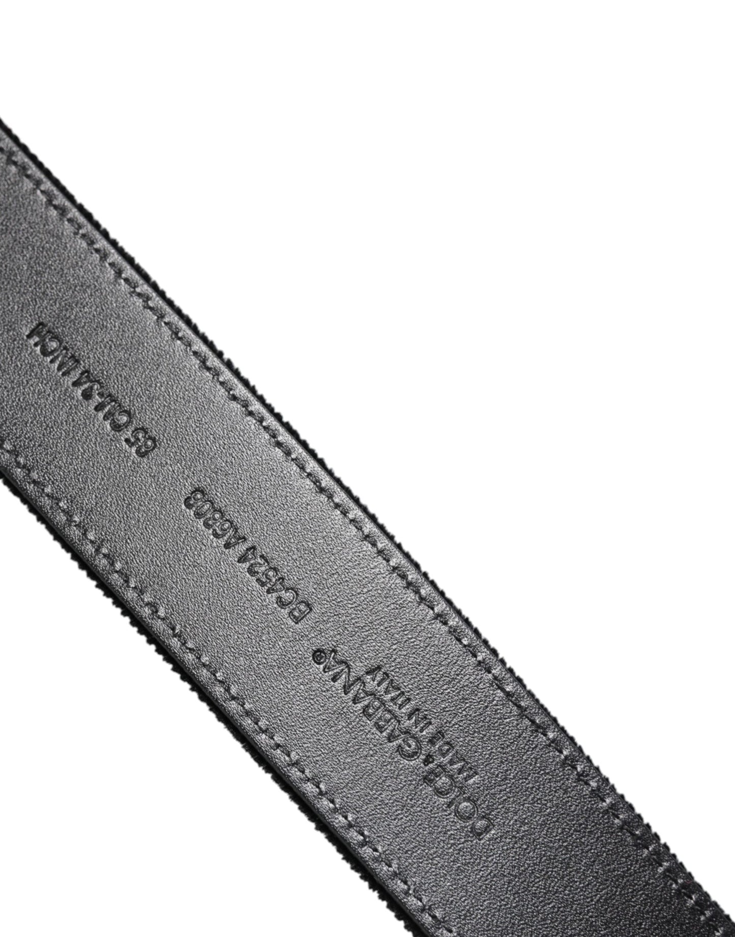 Dolce & Gabbana Black Cotton Silver Metal Buckle Men's Belt