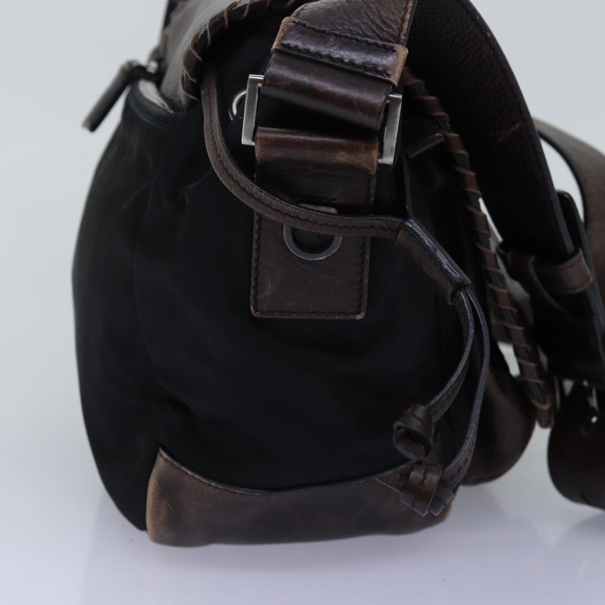 PRADA Shoulder Bag Leather Brown 72118