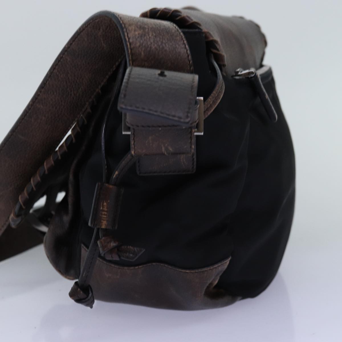 PRADA Shoulder Bag Leather Brown 72118