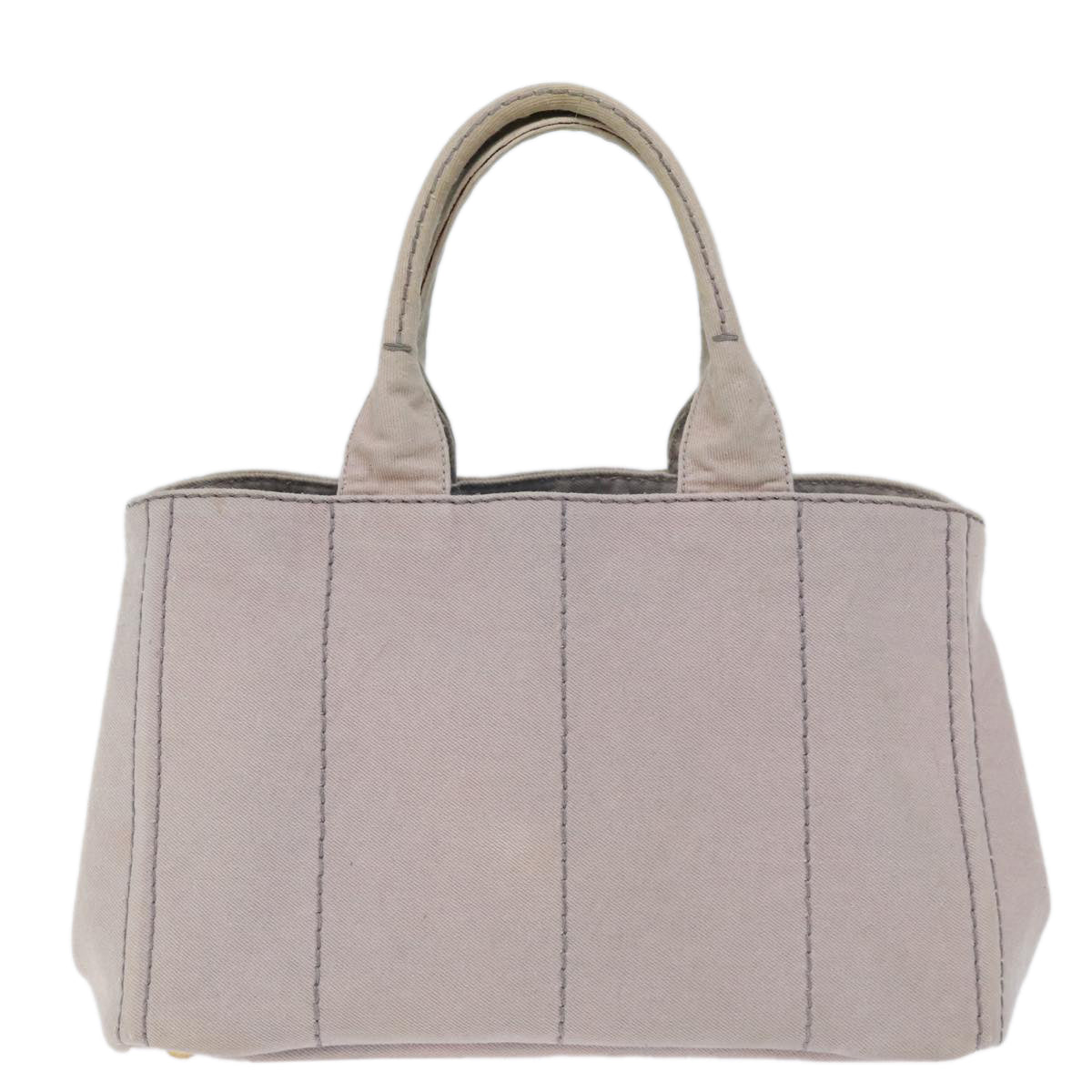 PRADA Canapa MM Hand Bag Canvas Gray 72288