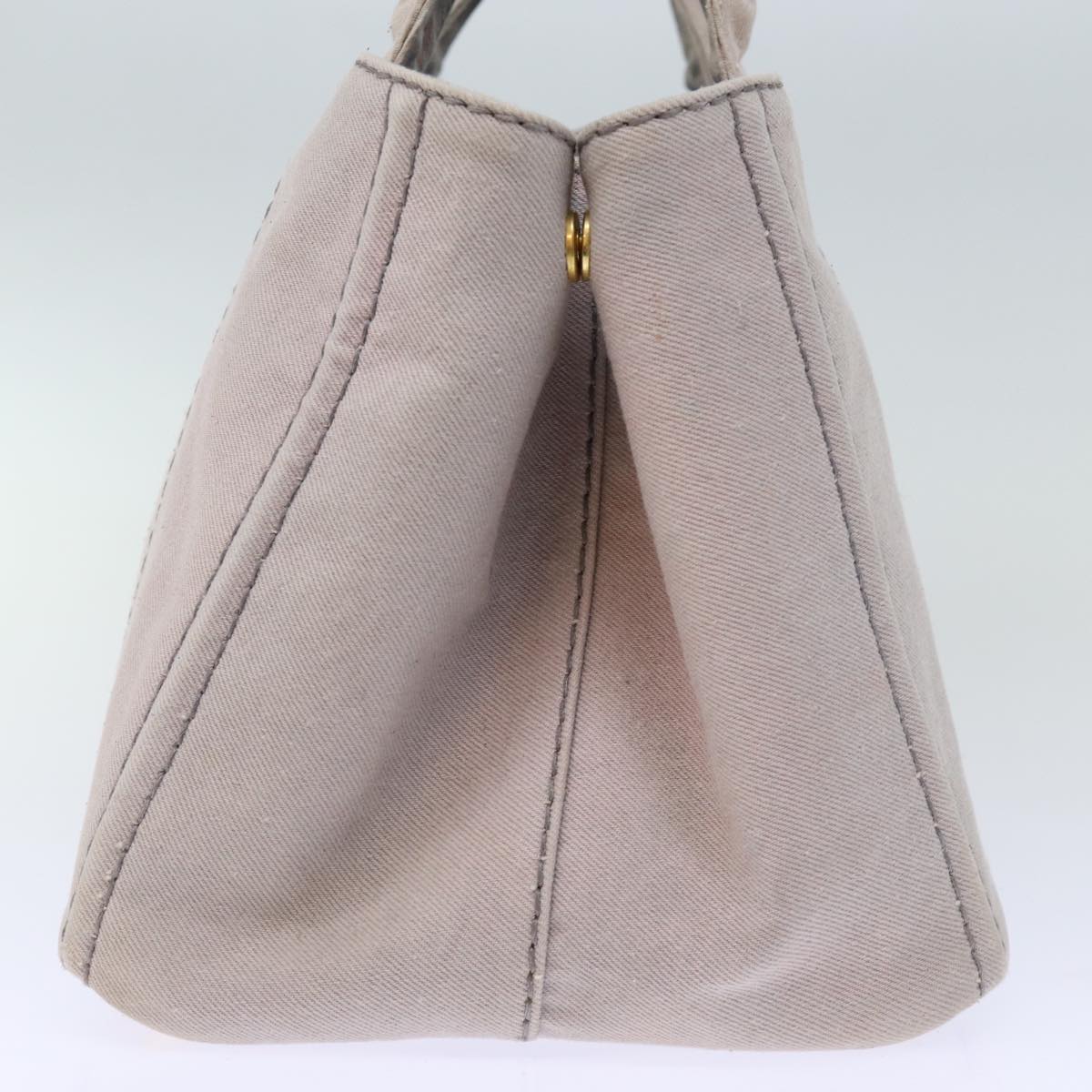 PRADA Canapa MM Hand Bag Canvas Gray 72288