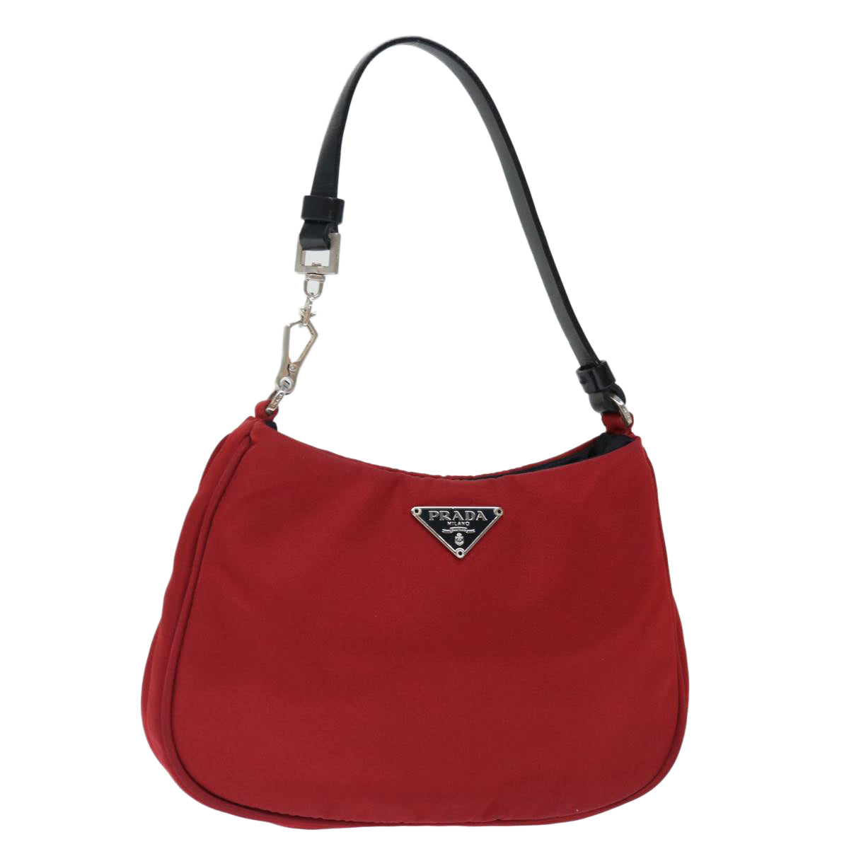 PRADA Pouch Hand Bag Nylon Red Black 72315