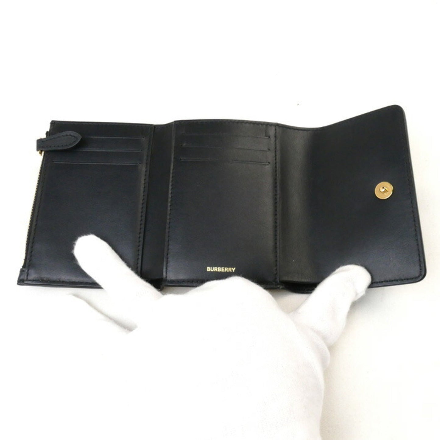Burberry Cotton Leather Elastane Wallet (Tri-Fold) ()