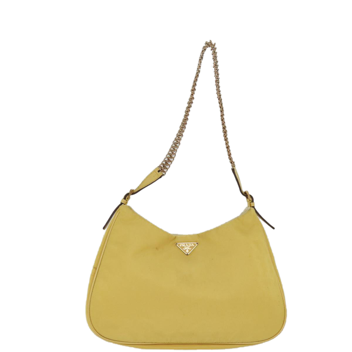 PRADA Chain Shoulder Bag Nylon Yellow 72424