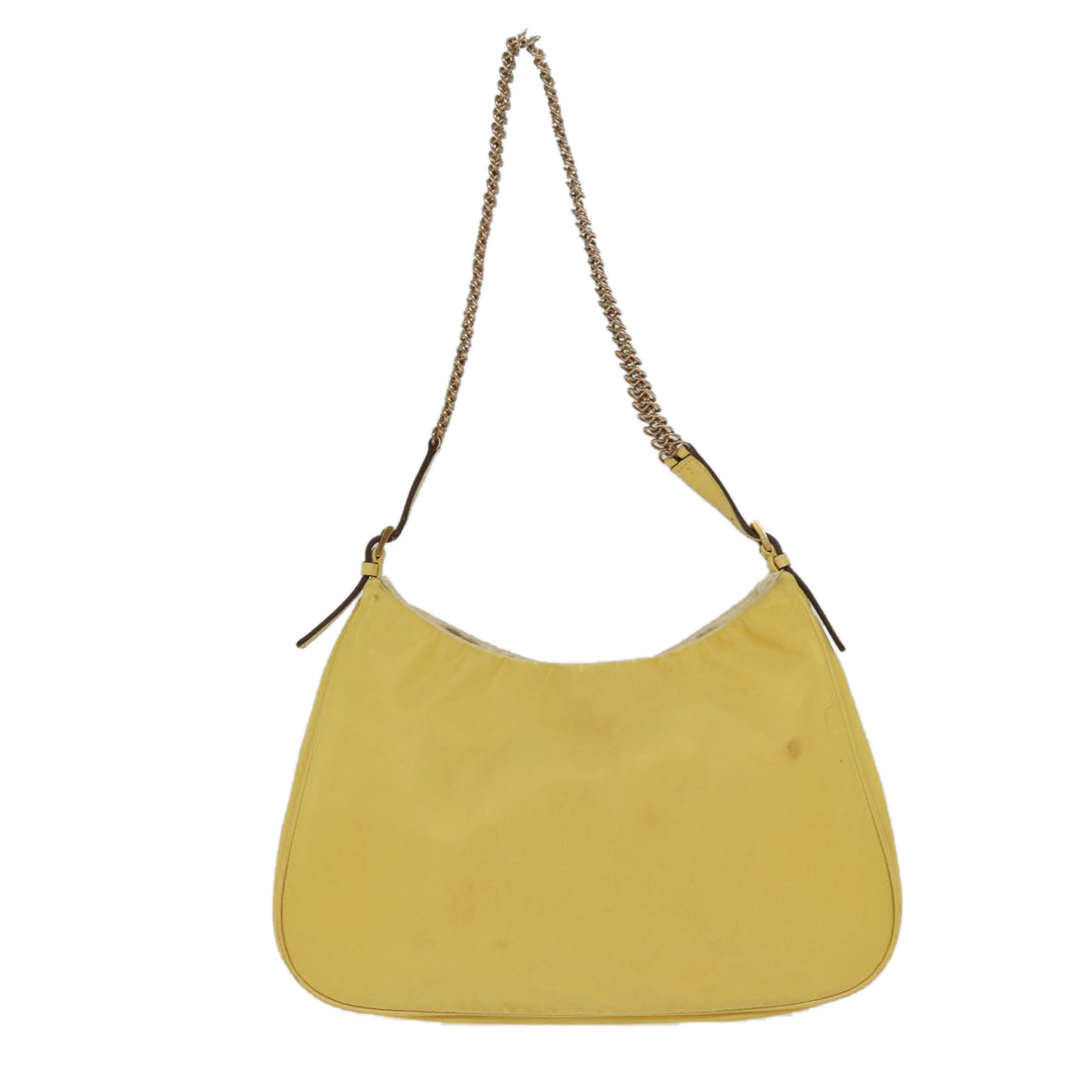 PRADA Chain Shoulder Bag Nylon Yellow 72424