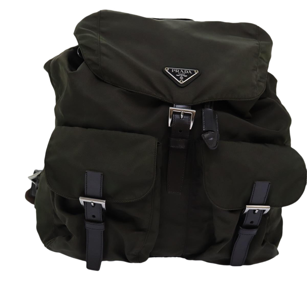 PRADA Backpack Nylon Khaki 72425