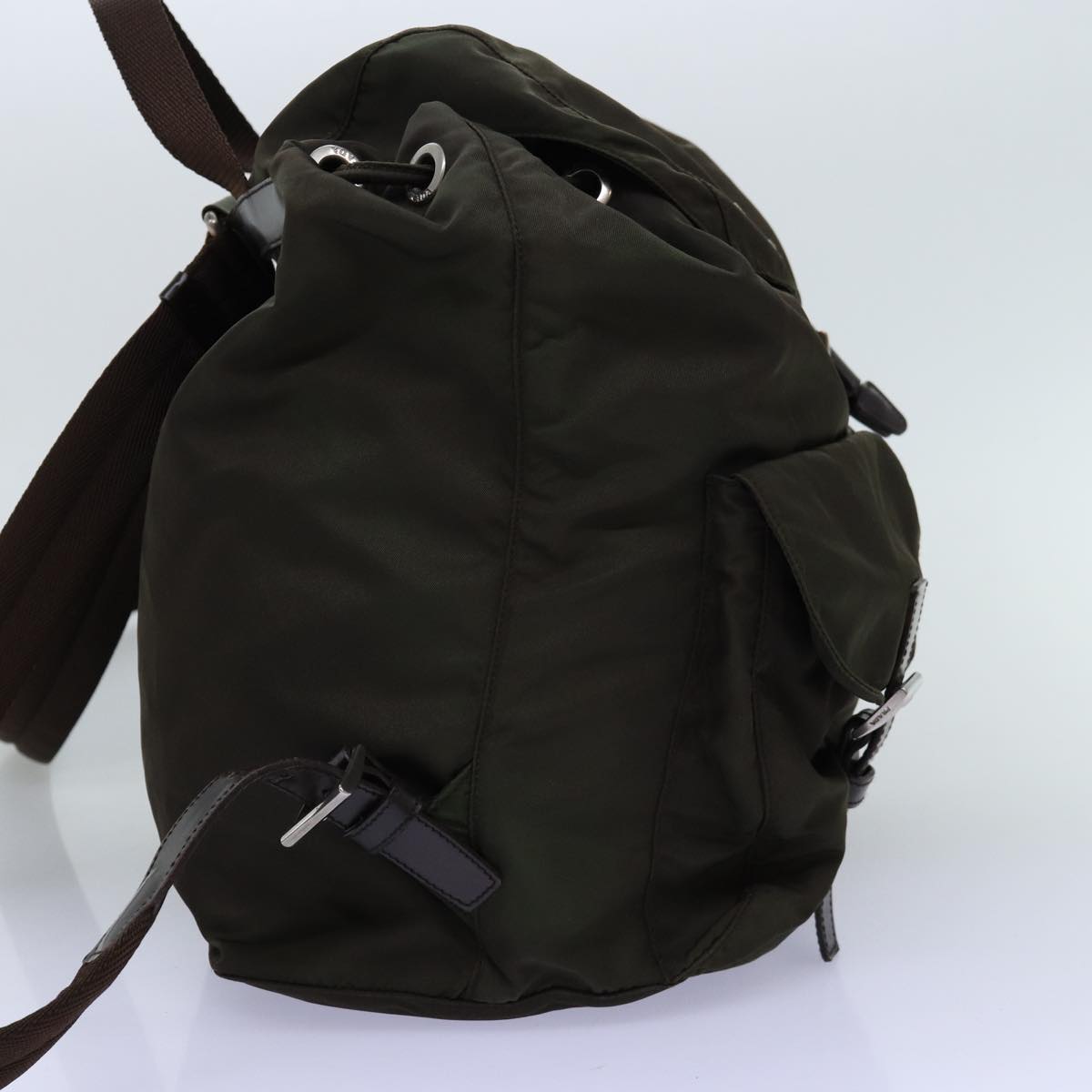 PRADA Backpack Nylon Khaki 72425