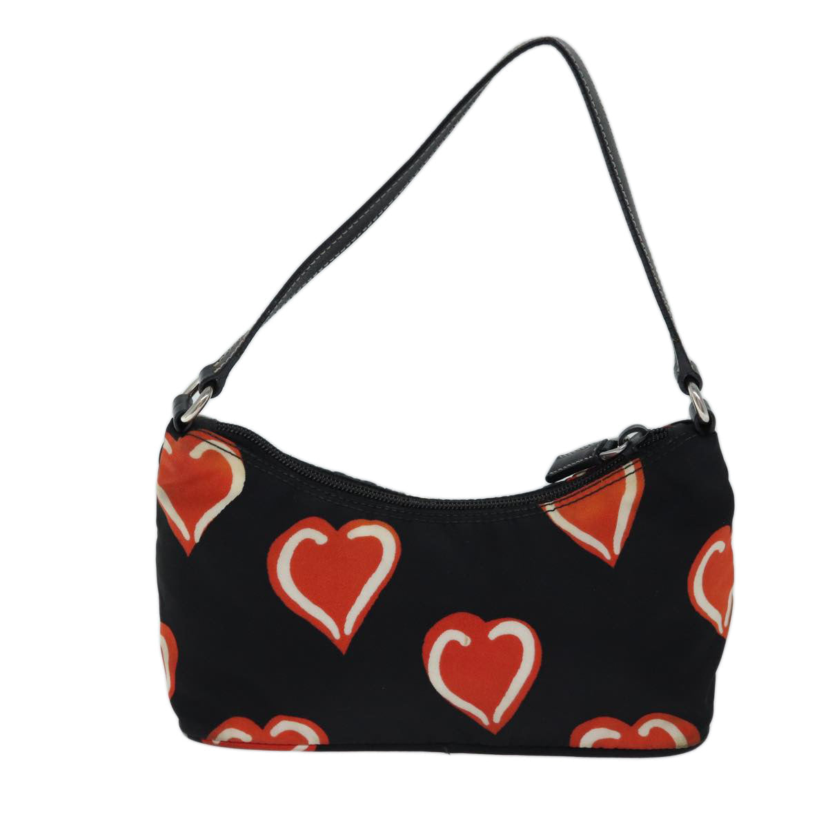 PRADA Heart Accessory Pouch Nylon Black 72463