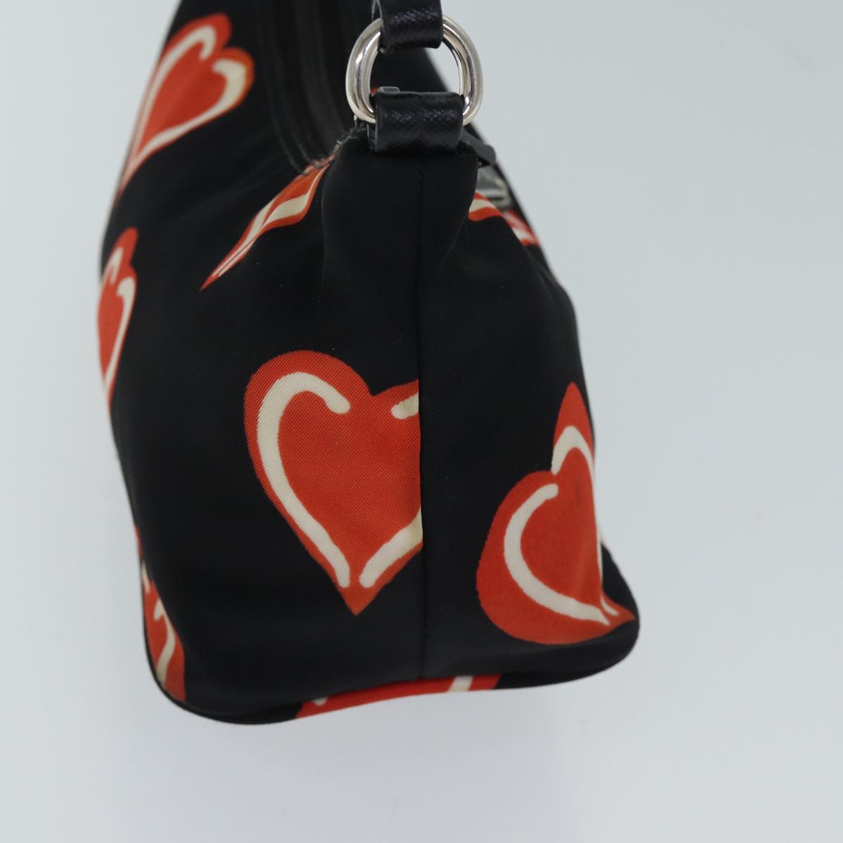 PRADA Heart Accessory Pouch Nylon Black 72463