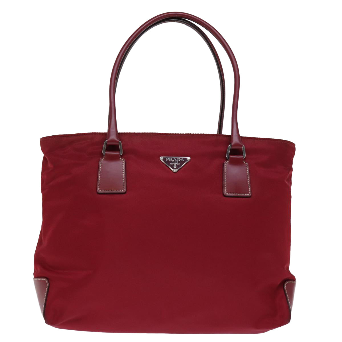 PRADA Hand Bag Nylon Red 72552