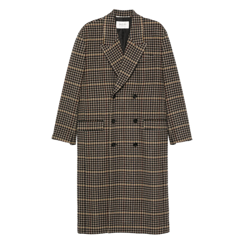 Saint Laurent Black Coats - Double Breasted Coats Men
