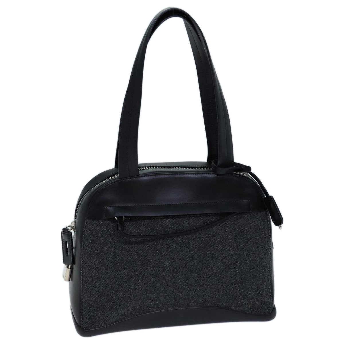 PRADA Shoulder Bag Wool Gray 72599