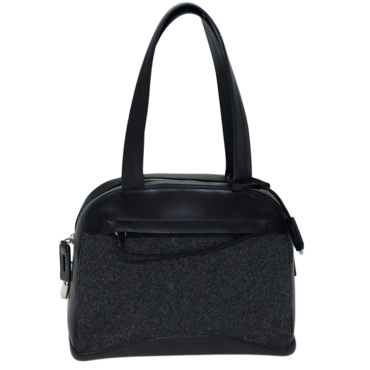 PRADA Shoulder Bag Wool Gray 72599