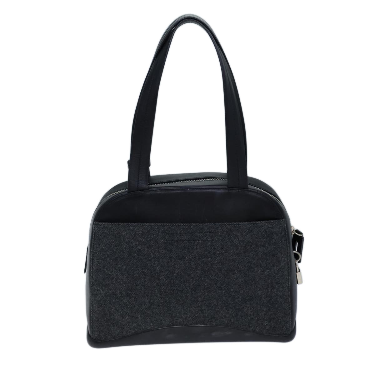 PRADA Shoulder Bag Wool Gray 72599