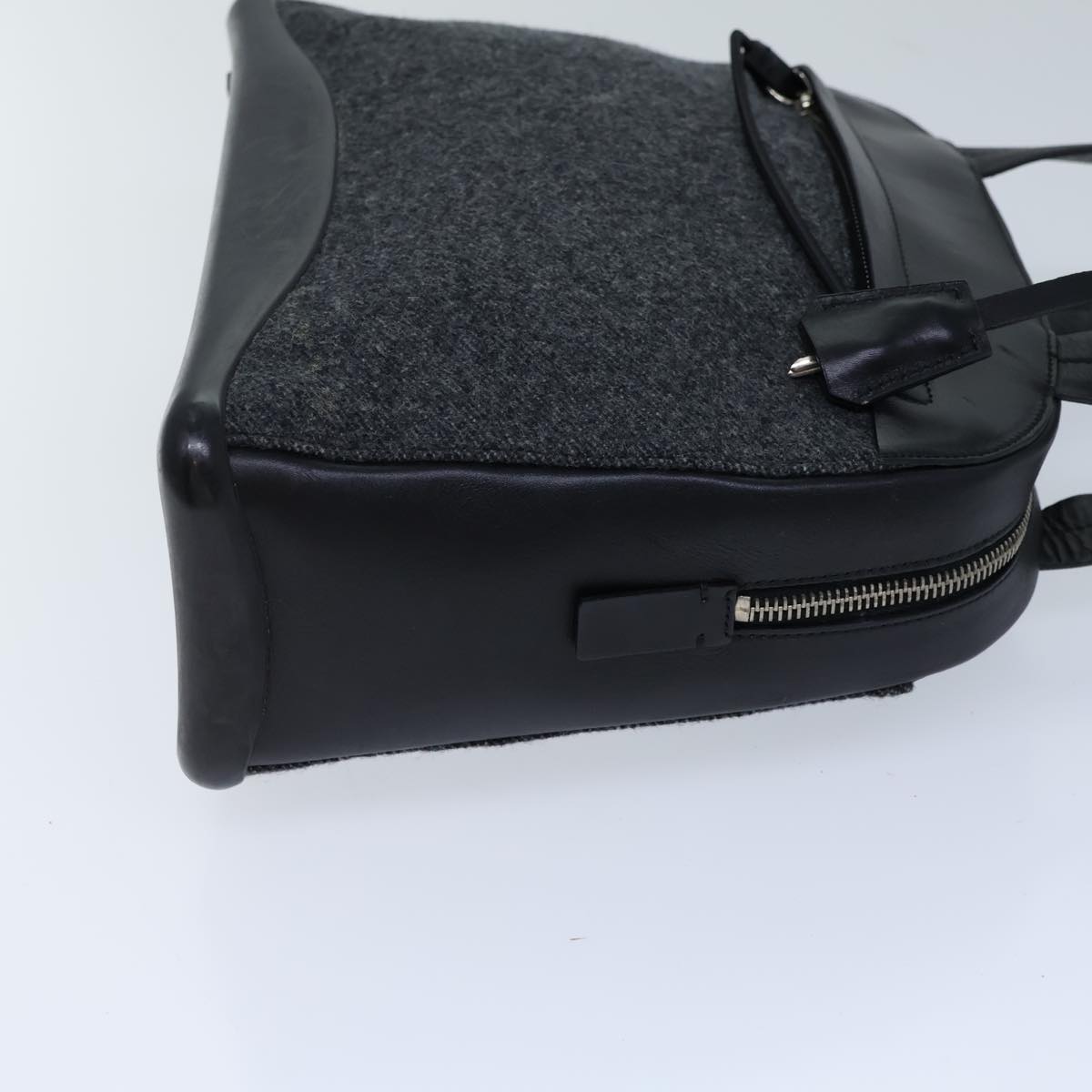 PRADA Shoulder Bag Wool Gray 72599