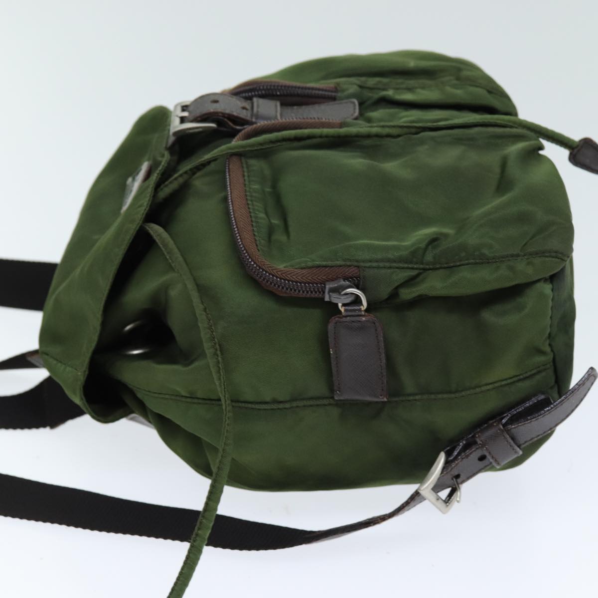 PRADA Backpack Nylon Khaki 72632