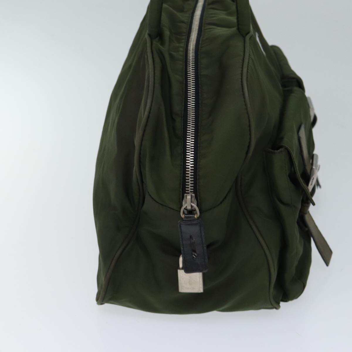 PRADA Hand Bag Nylon Khaki 72642