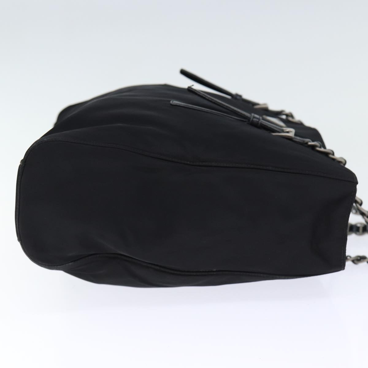 PRADA Chain Shoulder Bag Nylon Black 72672