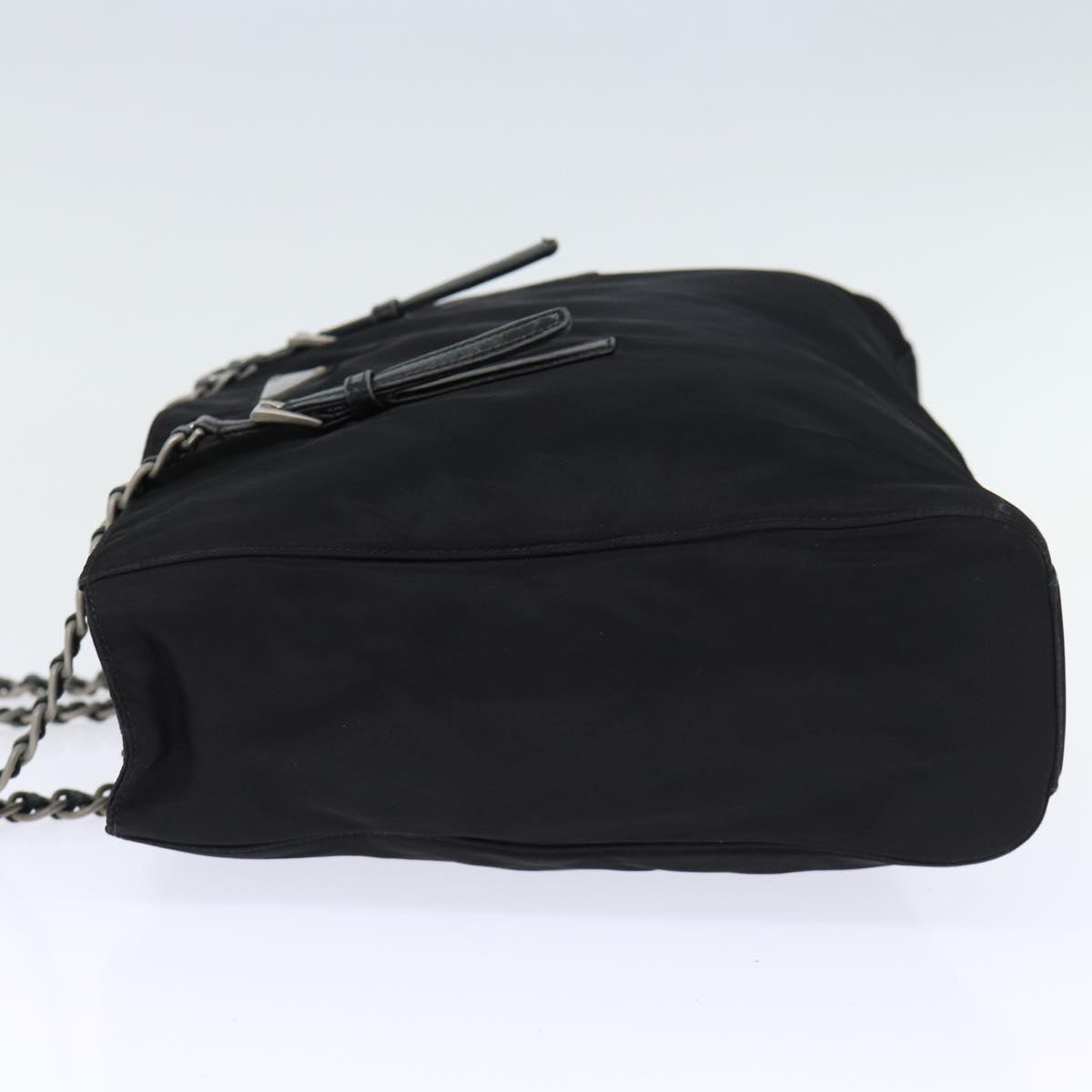 PRADA Chain Shoulder Bag Nylon Black 72672