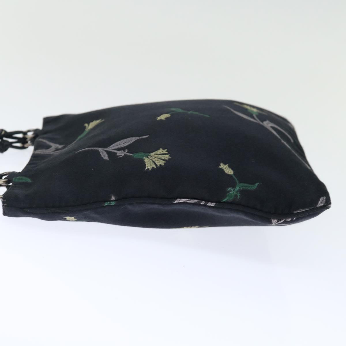 PRADA Hand Bag Satin Black 72682