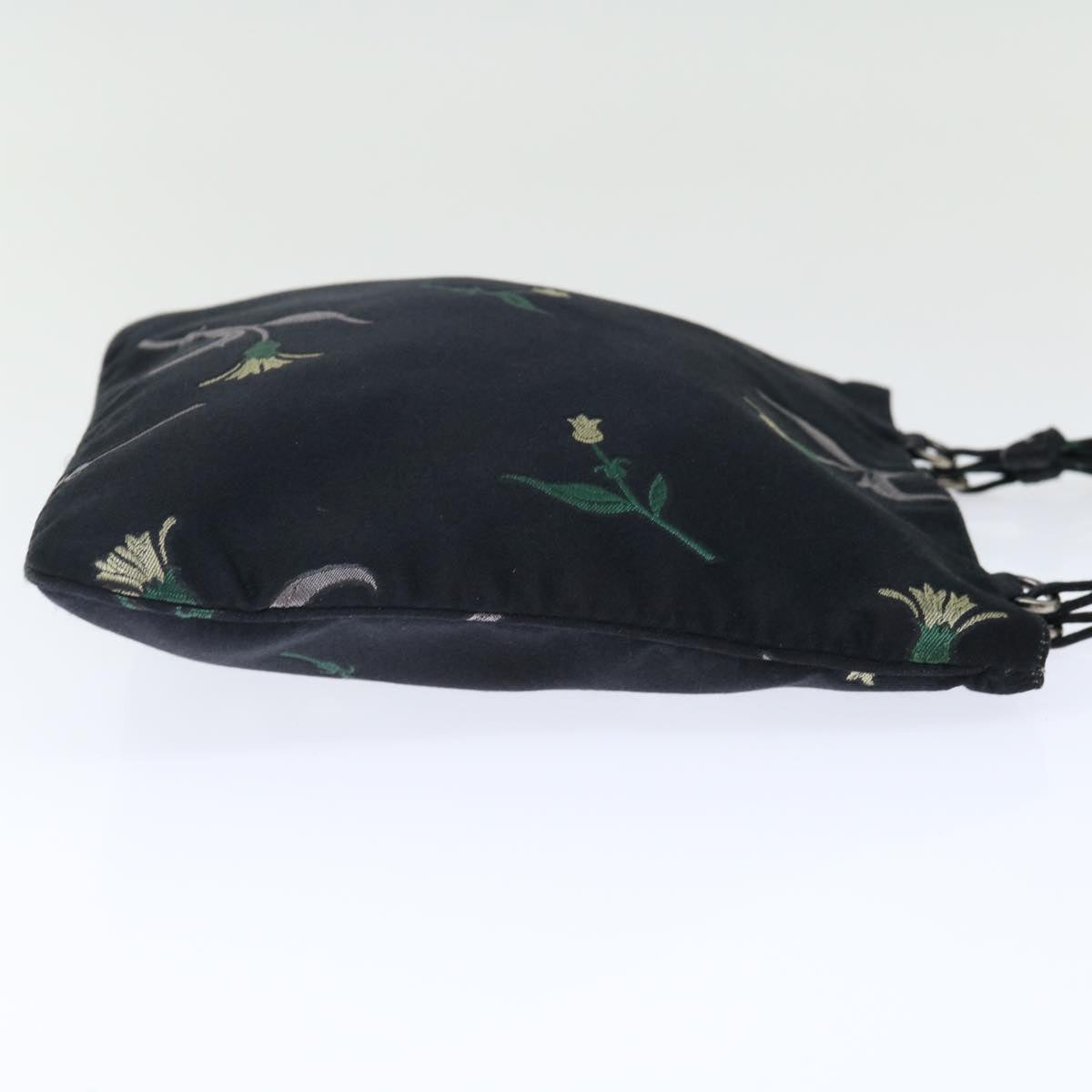 PRADA Hand Bag Satin Black 72682