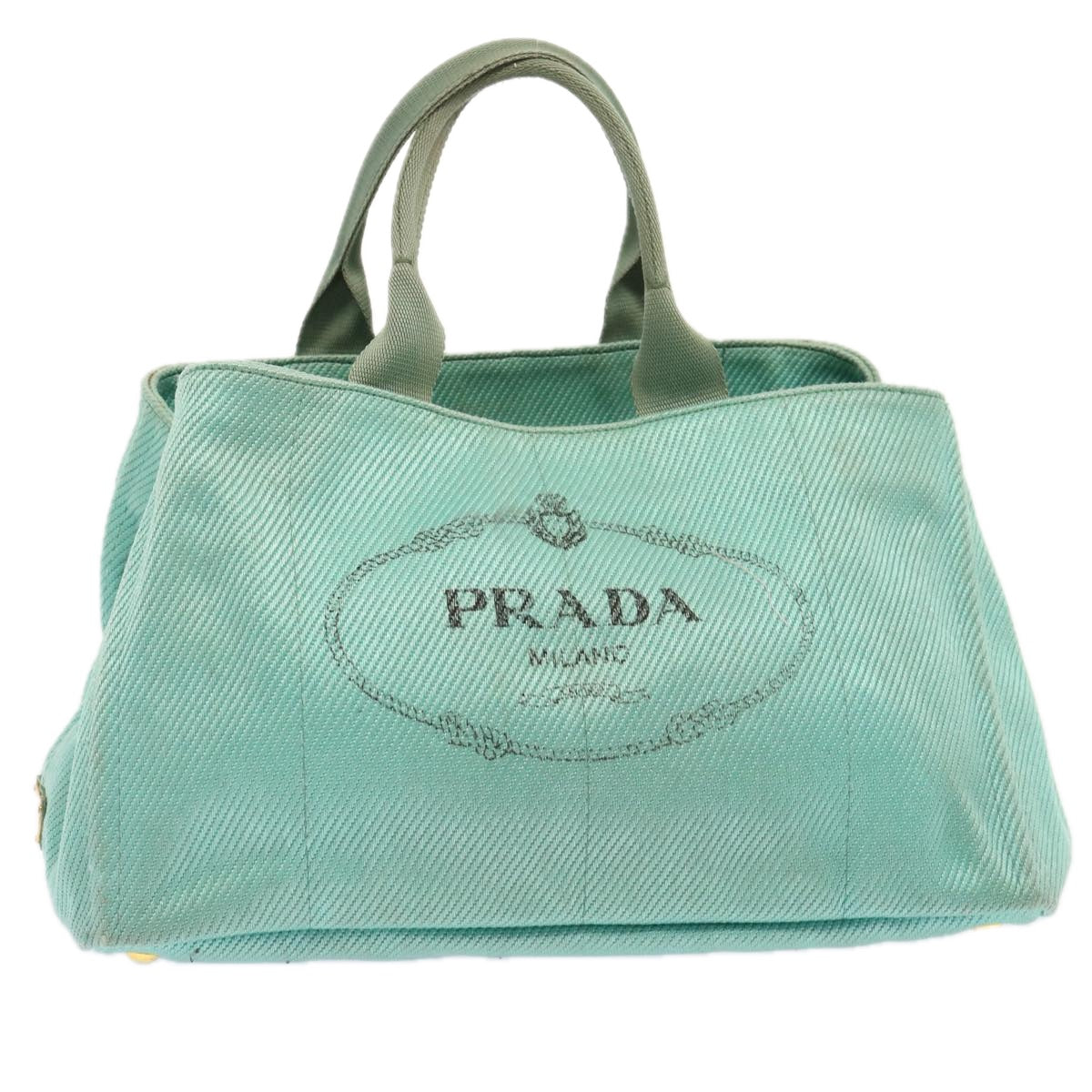 PRADA Canapa GM Hand Bag Canvas Blue 72696