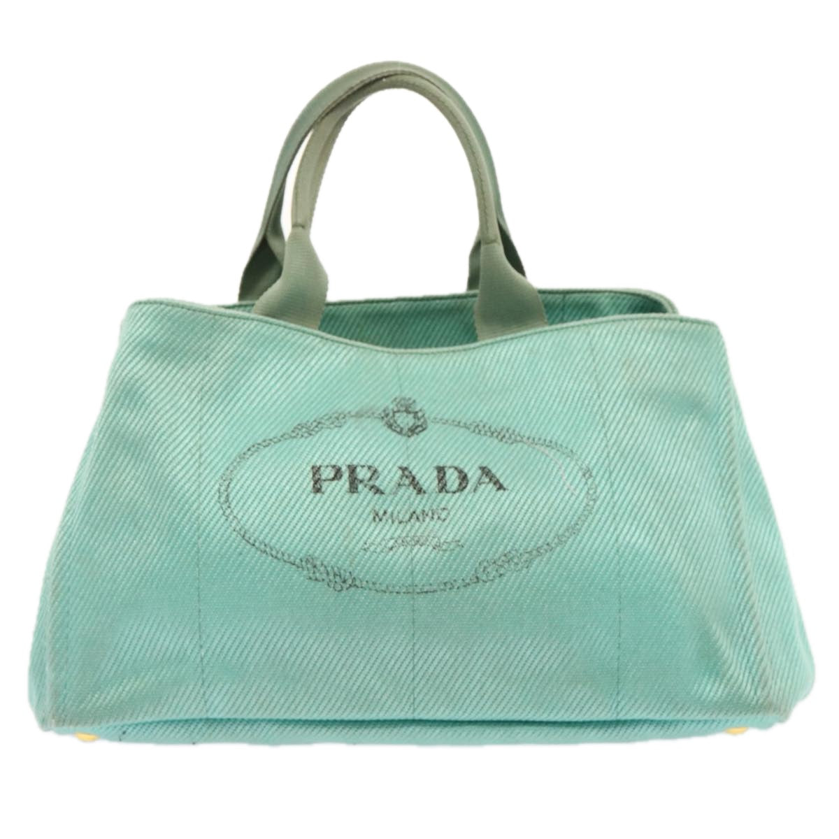 PRADA Canapa GM Hand Bag Canvas Blue 72696