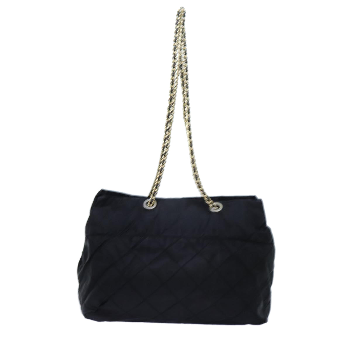 PRADA Quilted Chain Shoulder Bag Nylon Black 72772