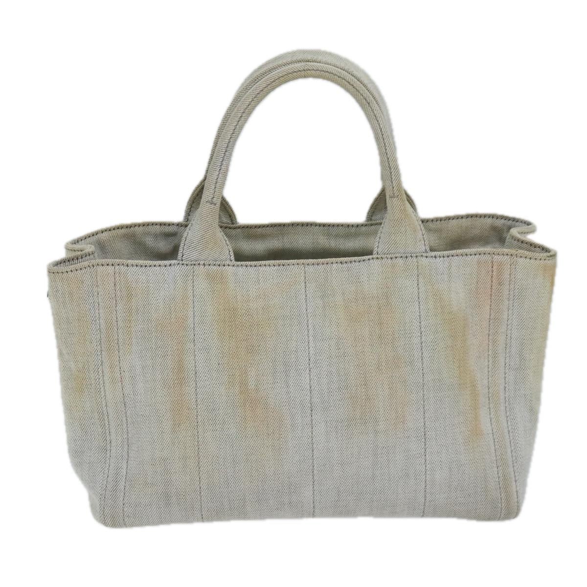 PRADA Bijoux Canapa PM Hand Bag Canvas Gray 72884