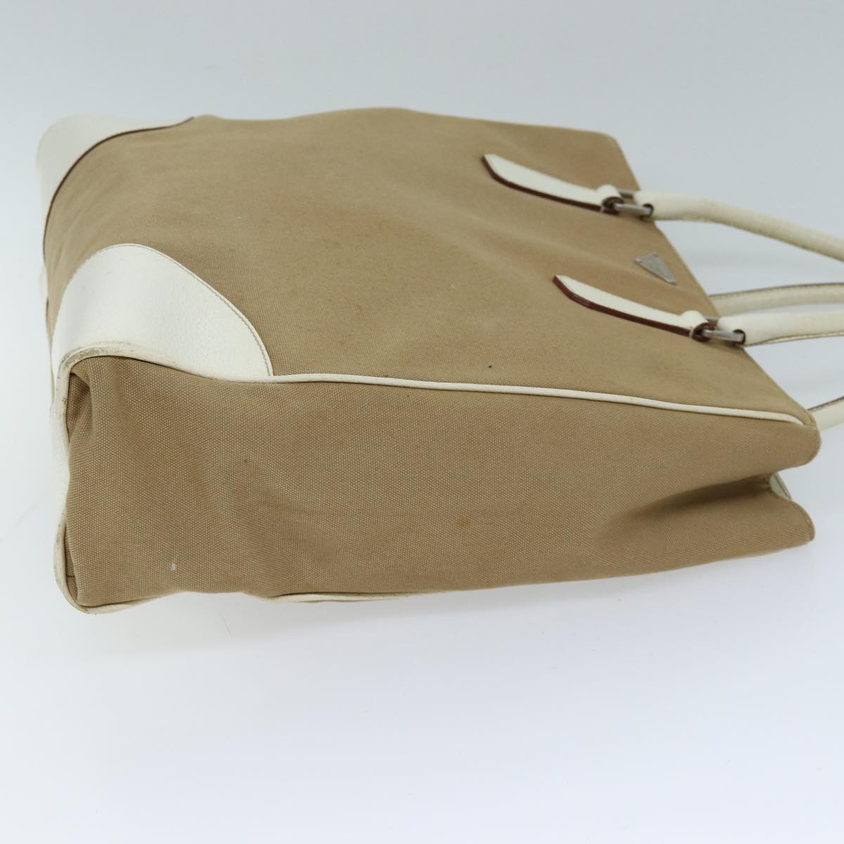PRADA Tote Bag Canvas Beige 72961