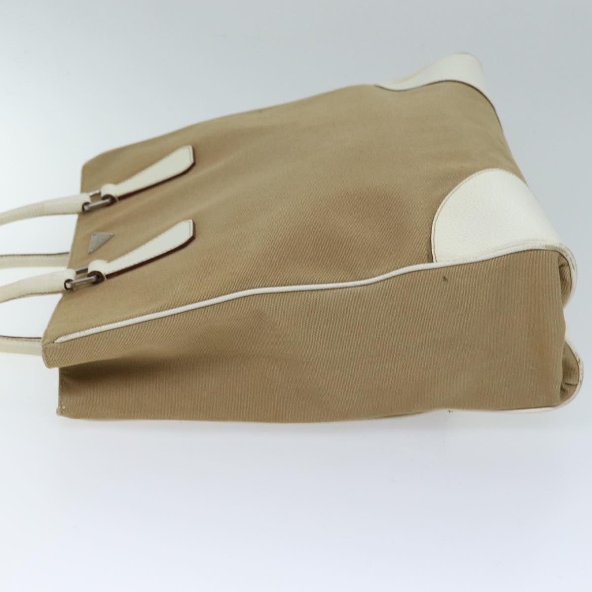 PRADA Tote Bag Canvas Beige 72961