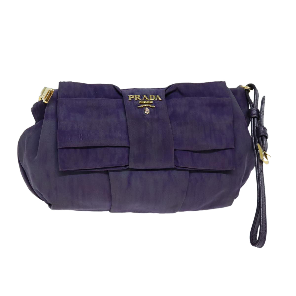 PRADA Ribbon Pouch Nylon Purple 73020