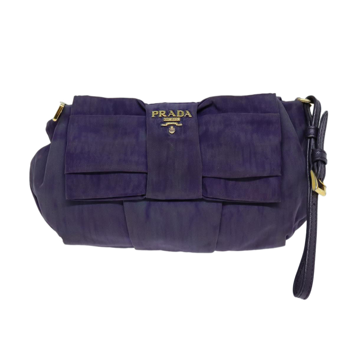 PRADA Ribbon Pouch Nylon Purple 73020
