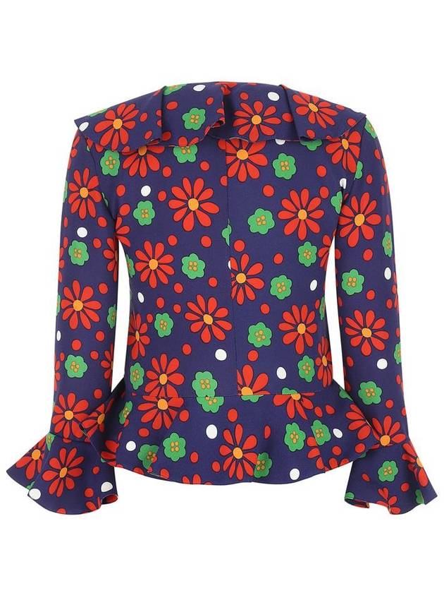 Saint Laurent floral ruffle blouse
