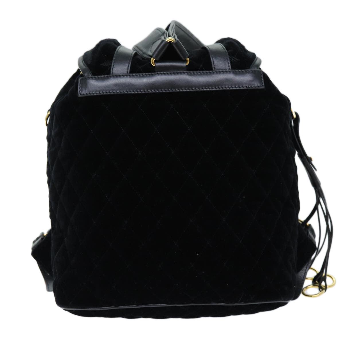 PRADA Quilted Backpack Velor Black 73128A