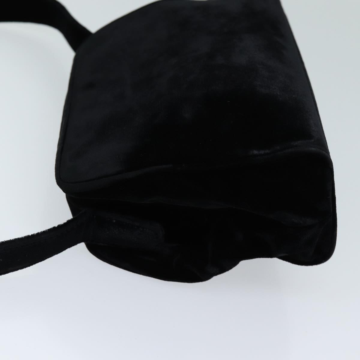 PRADA Shoulder Bag Velor Black 73144