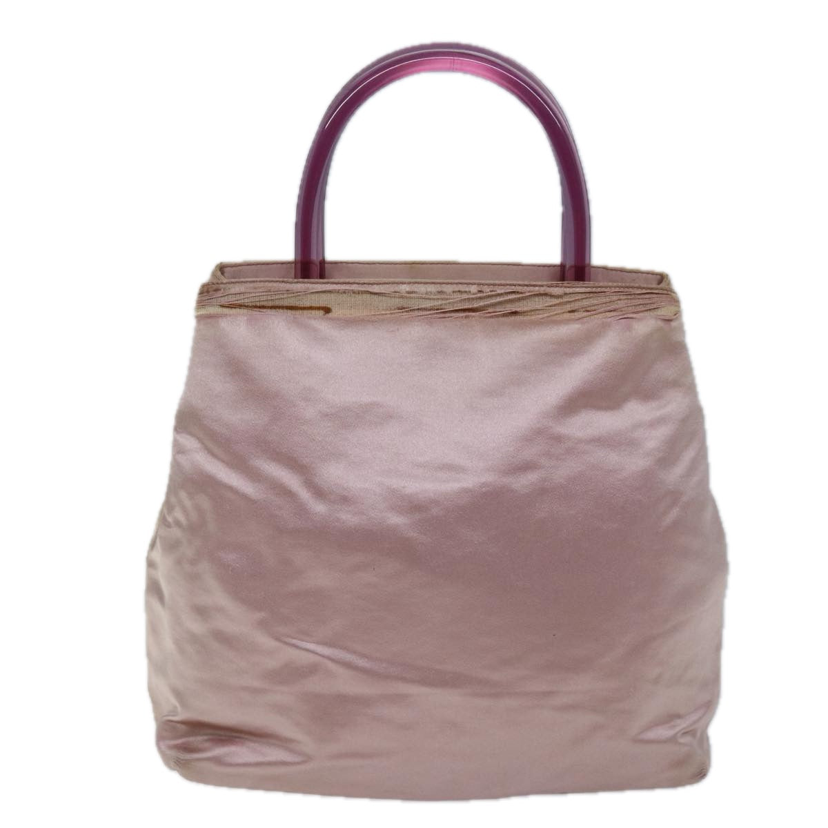 PRADA Hand Bag Satin Pink 73154