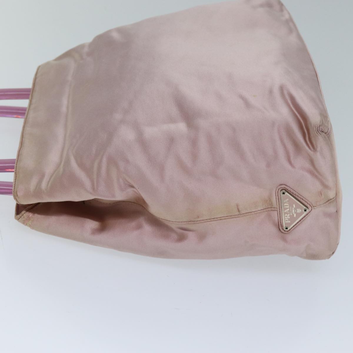 PRADA Hand Bag Satin Pink 73154