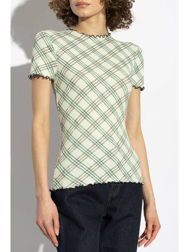 Burberry Burberry Top With Check Pattern, Women's, Green