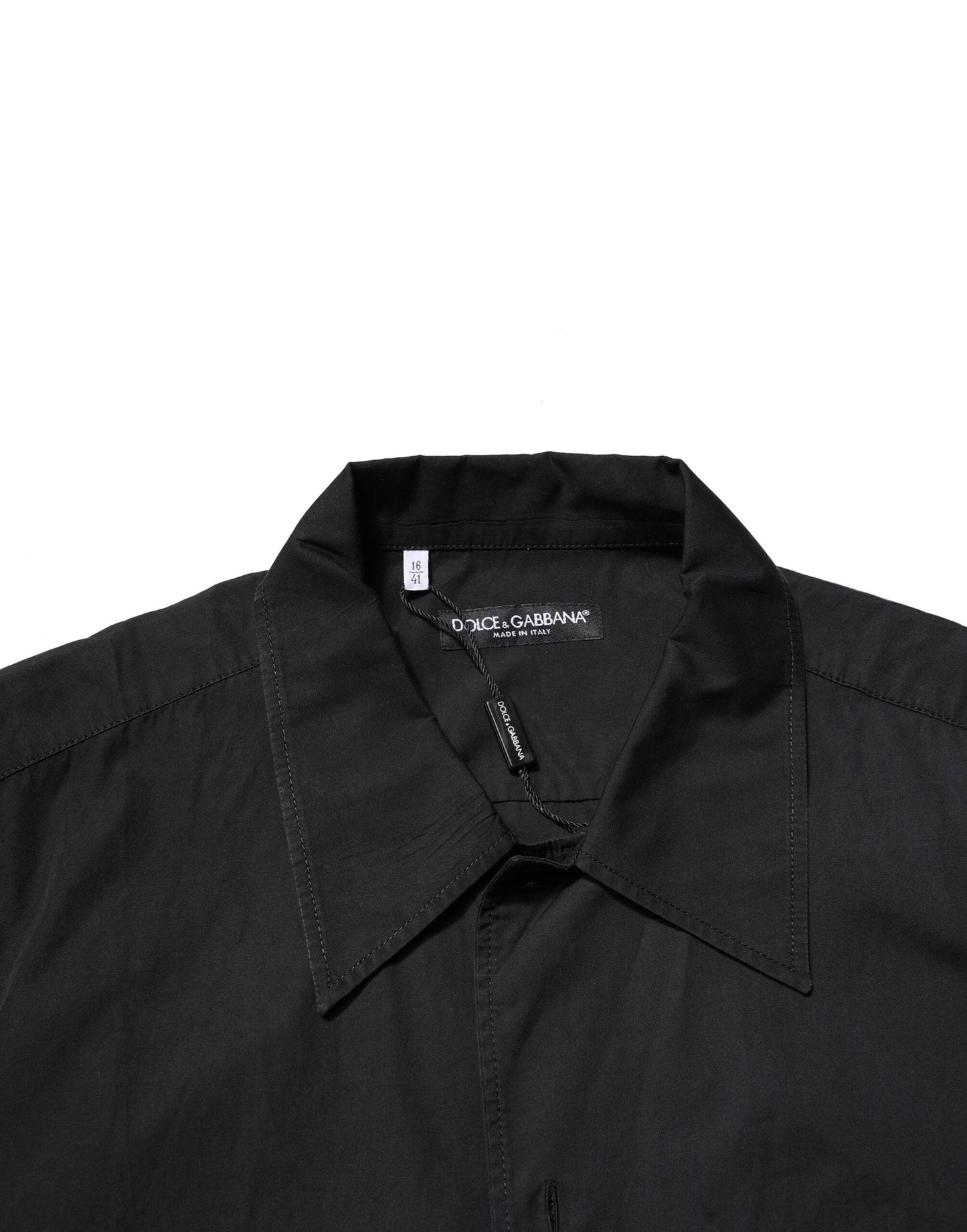 Dolce & Gabbana Black Cotton Short Sleeve Buttoned Casual Men's Shirt ()