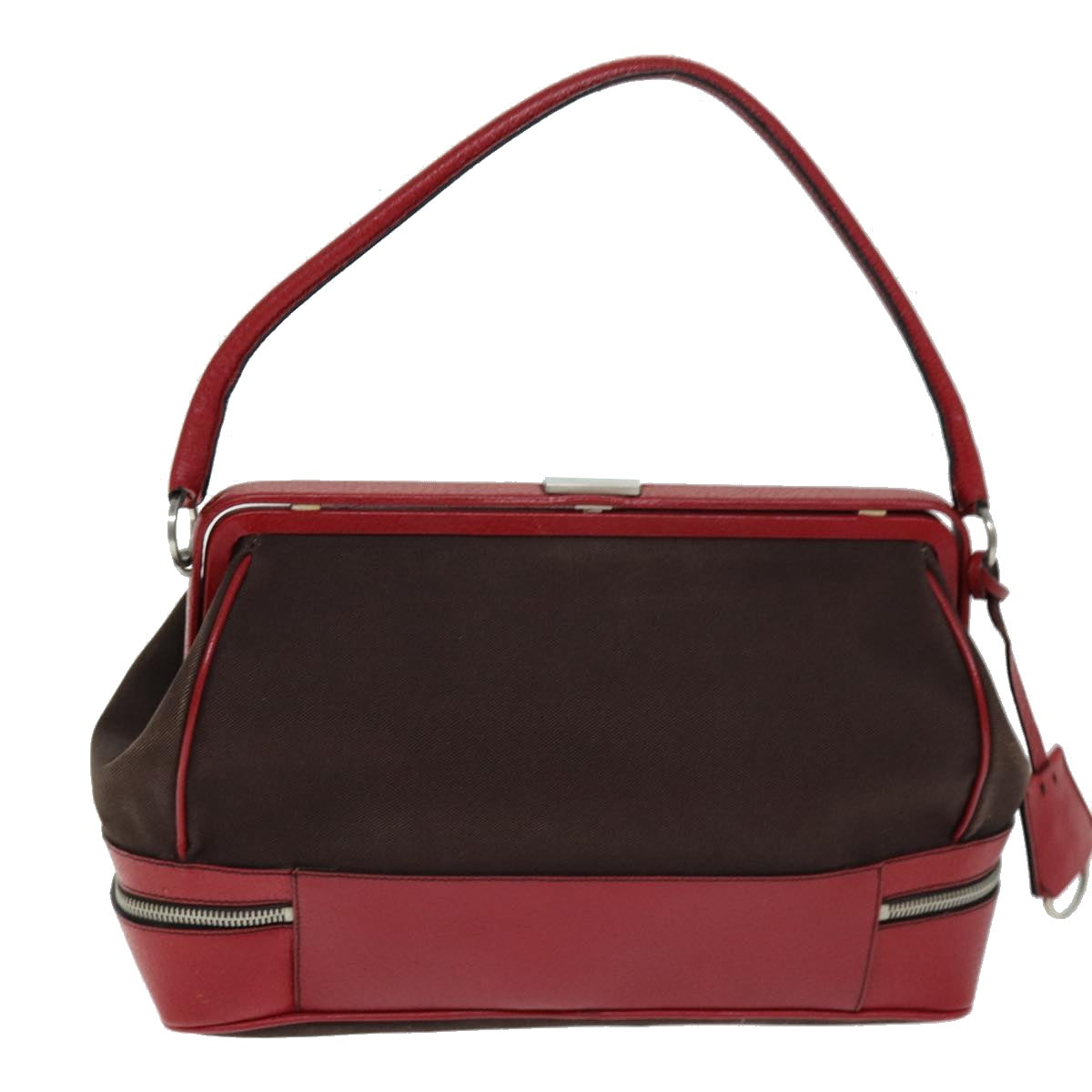PRADA Shoulder Bag Canvas Brown 73593