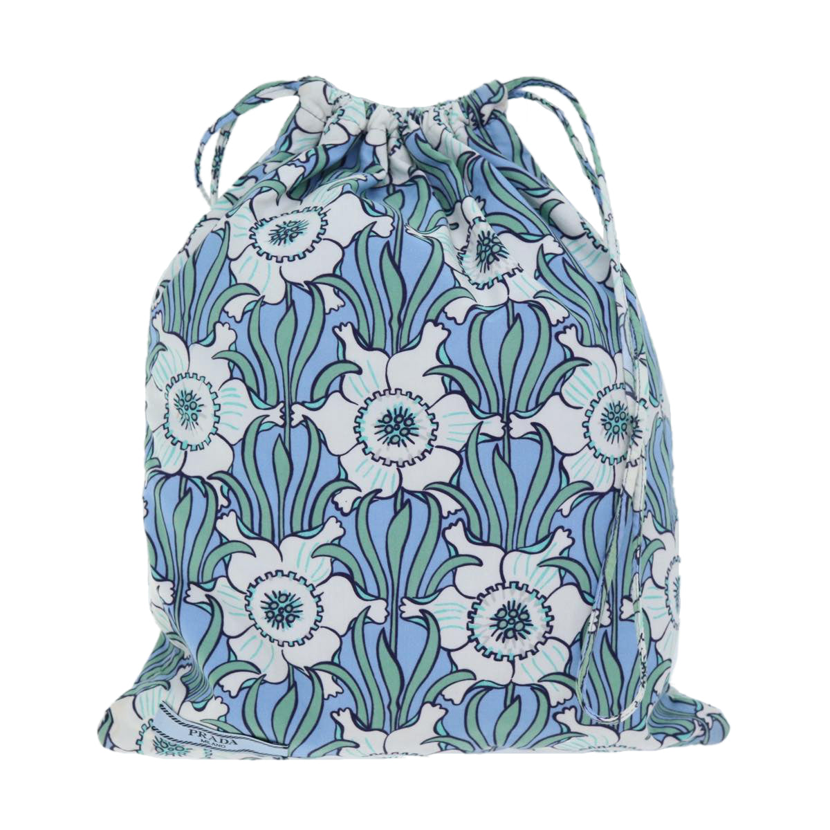 PRADA Purse Pouch Cotton Light Blue 73599