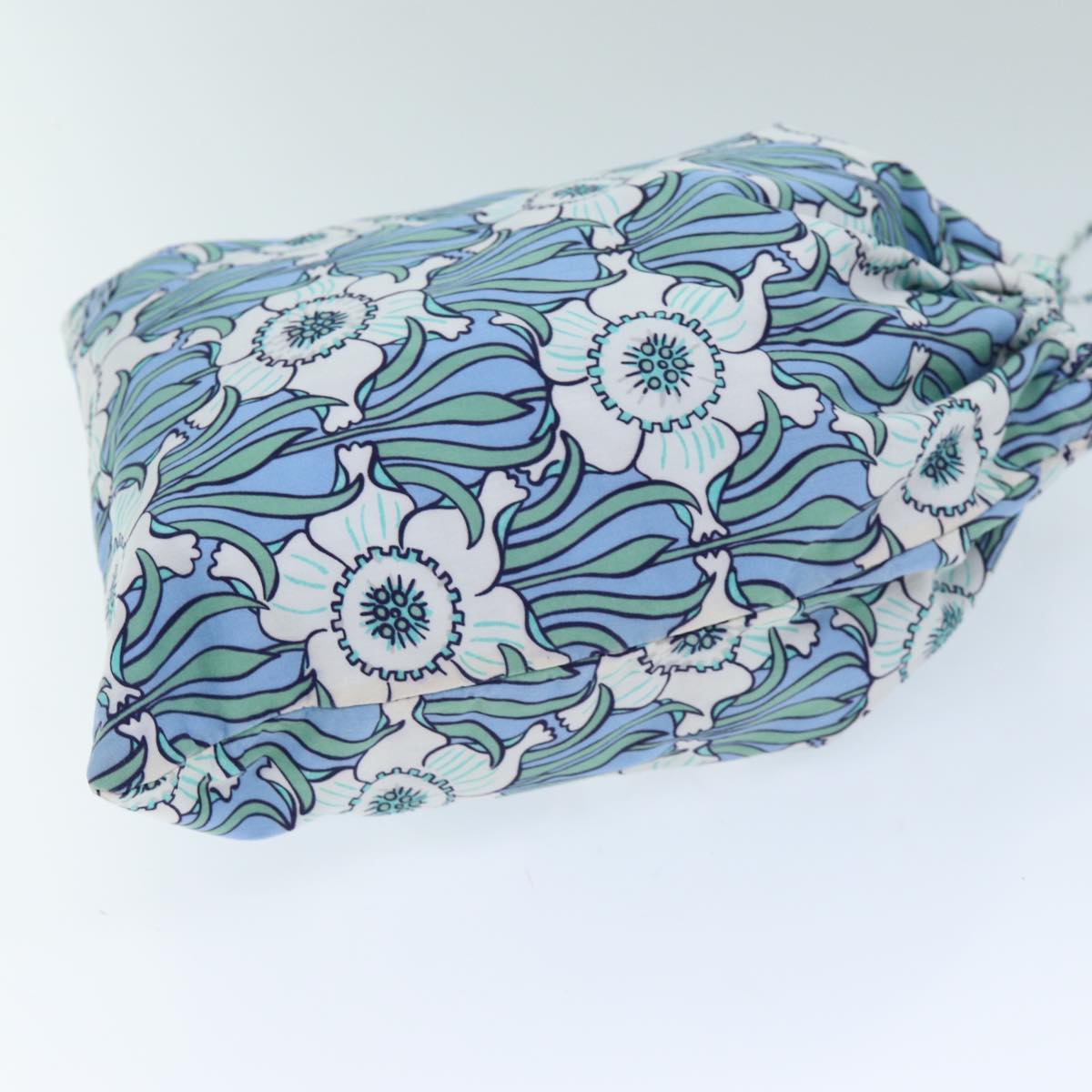 PRADA Purse Pouch Cotton Light Blue 73599