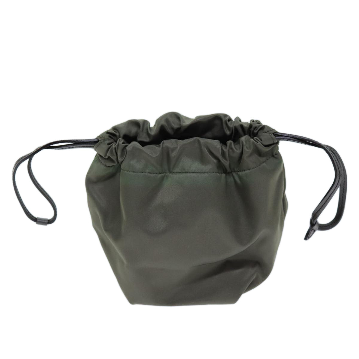 PRADA Drawstring Pouch Nylon Khaki 73649