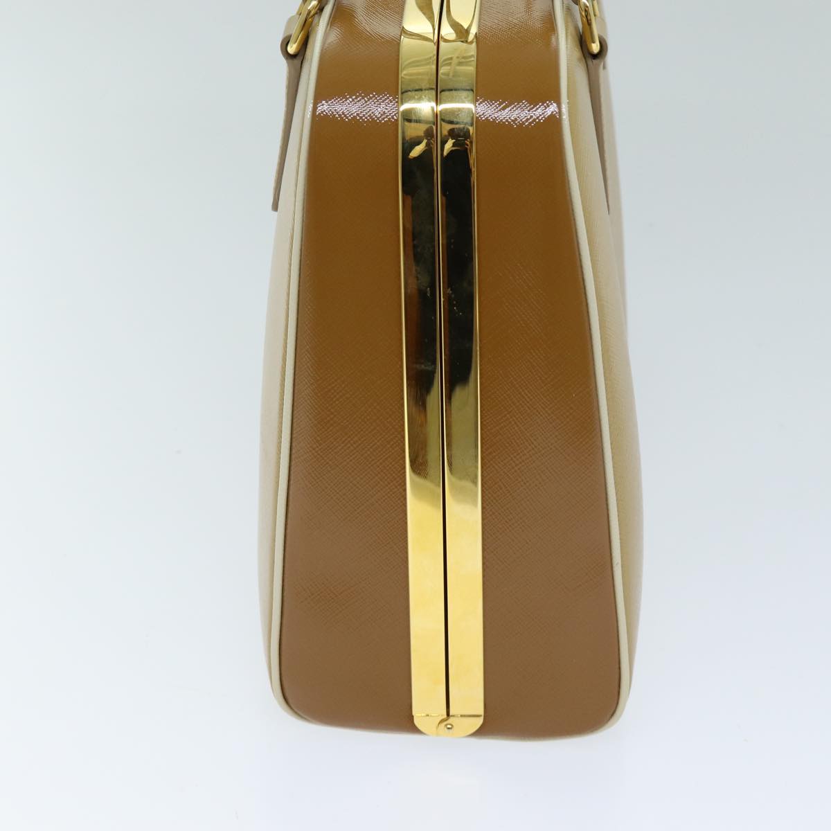 PRADA Hand Bag Safiano leather Beige 73867
