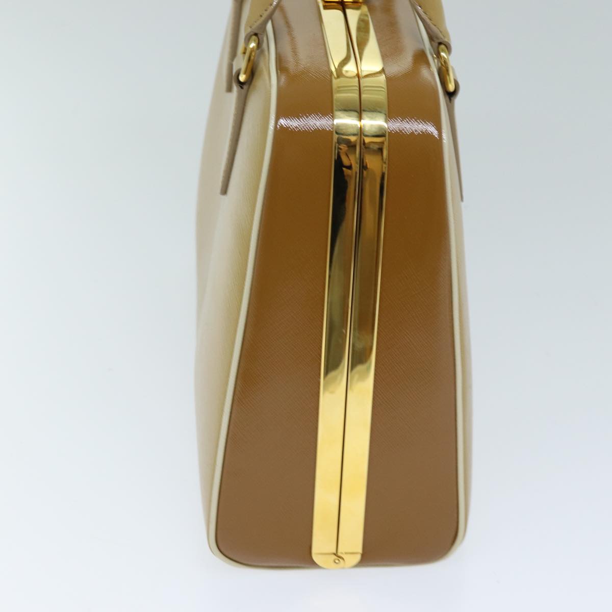 PRADA Hand Bag Safiano leather Beige 73867